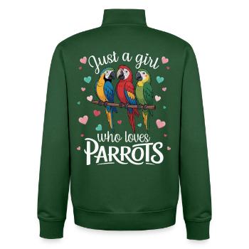 Drei Papageien Aras Papageienliebhaberin Tropisch - Unisex Organic Zip Sweatshirt von Stanley/Stella - Flaschengrün - Hinten - AI Model Male 185 dark (185cm)