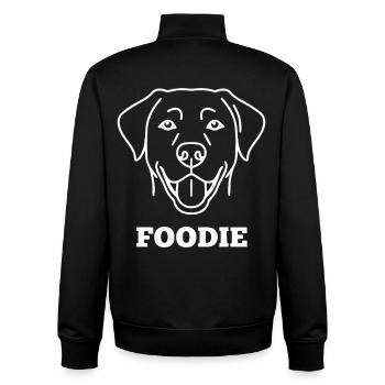 Foodie Hund Linienkunst - Unisex Organic Zip Sweatshirt von Stanley/Stella - Schwarz - Hinten - AI Model Male 185 light (185cm)