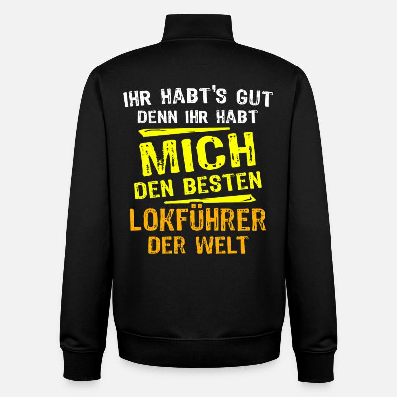 Train Driver Gift - Unisex Organic Zip Sweatshirt by Stanley/Stella - black