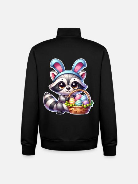 Ostern Waschbär - Unisex Organic Zip Sweatshirt von Stanley/Stella - Schwarz