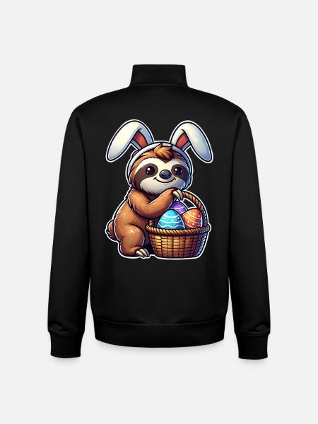 Easter Sloth - Unisex Organic Zip Sweatshirt by Stanley/Stella - black