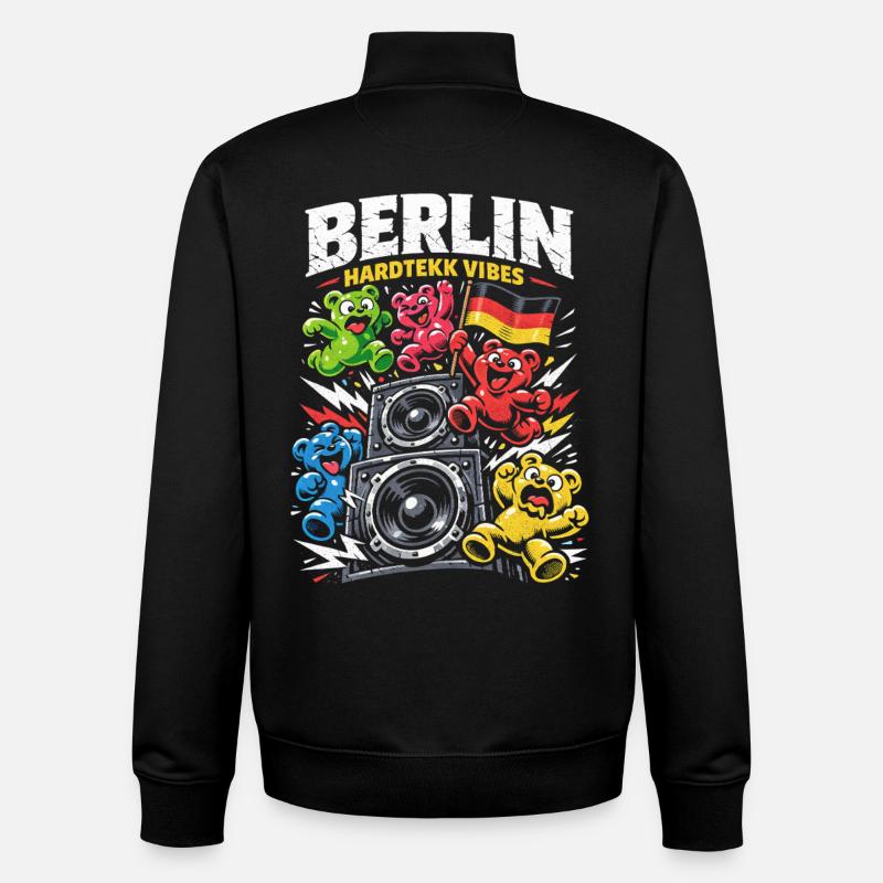 Berlin Hardtekk Tekke East Germany - Unisex Organic Zip Sweatshirt by Stanley/Stella - black