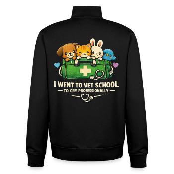 Tierarzt Tiermediziner Cry Professionally - Unisex Organic Zip Sweatshirt von Stanley/Stella - Schwarz - Hinten - AI Model Male 185 light (185cm)