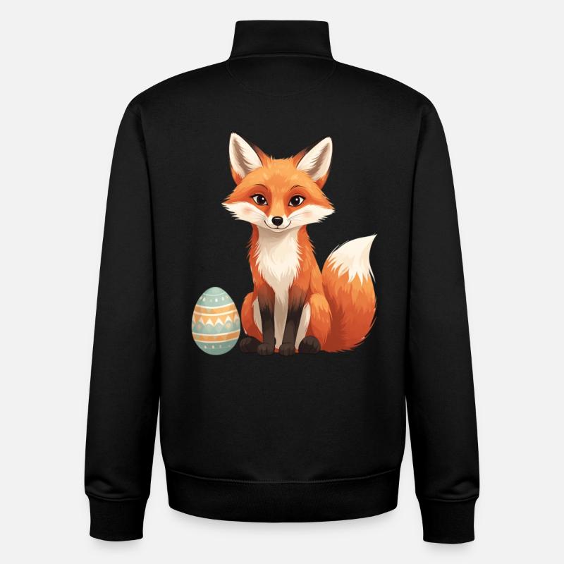Easter fox with soft style - Unisex Organic Zip Sweatshirt by Stanley/Stella - black