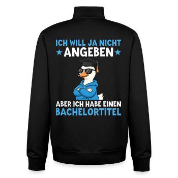 Bachelortitel Gans Doktorhut Bachelor Abschluss - Unisex Organic Zip Sweatshirt von Stanley/Stella - Schwarz - Hinten - AI Model Male 185 light (185cm)