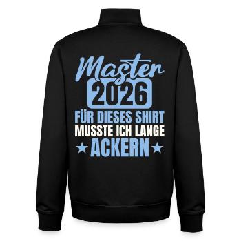 Don de fin d’études réussi Master 2026 - Sweat zippé unisexe en coton bio Stanley/Stella - noir - Dos - AI Model Male 185 light (185cm)
