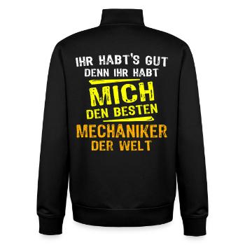 Mechaniker Geschenk - Unisex Organic Zip Sweatshirt von Stanley/Stella - Schwarz - Hinten - AI Model Male 185 light (185cm)