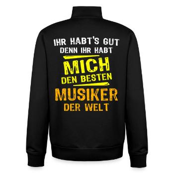 Musiker Geschenk - Unisex Organic Zip Sweatshirt von Stanley/Stella - Schwarz - Hinten - AI Model Male 185 light (185cm)