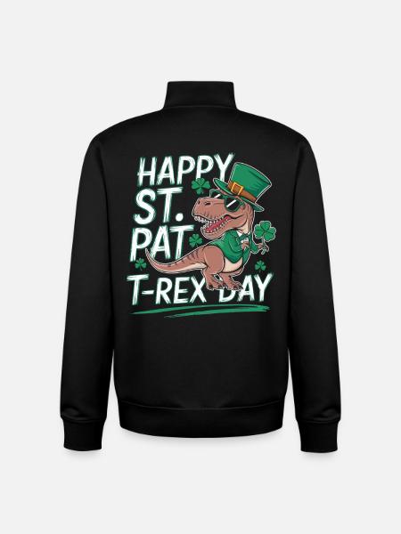 T-Rex pour la Saint-Patrick - Sweat zippé unisexe en coton bio Stanley/Stella - noir
