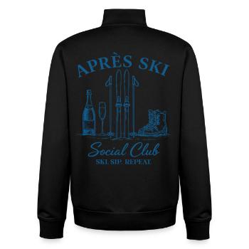 Après Ski Social Club Ski Sip Repeat - Unisex Organic Zip Sweatshirt von Stanley/Stella - Schwarz - Hinten - AI Model Male 185 light (185cm)