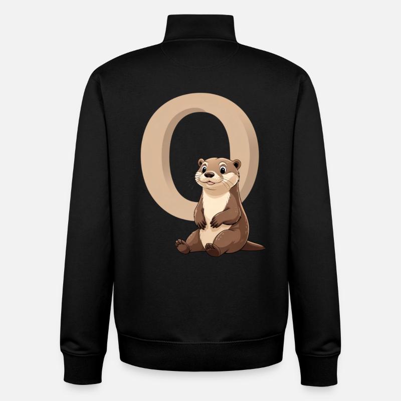 Otter et Big O Design - Sweat zippé unisexe en coton bio Stanley/Stella - noir