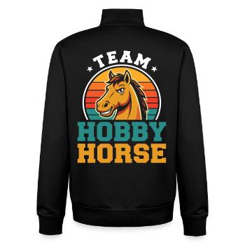 Team Hobby Horse Retro Hobby Horsing - Unisex Organic Zip Sweatshirt von Stanley/Stella - Schwarz - Hinten - AI Model Male 185 light (185cm)