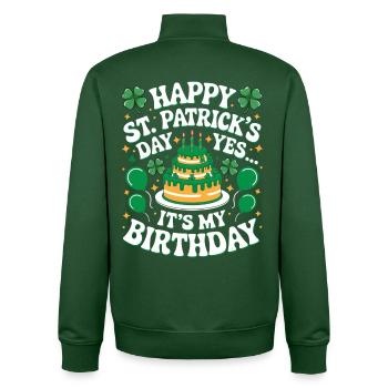 Keltischer Geburtstagskuchen - Unisex Organic Zip Sweatshirt von Stanley/Stella - Flaschengrün - Hinten - AI Model Male 185 dark (185cm)