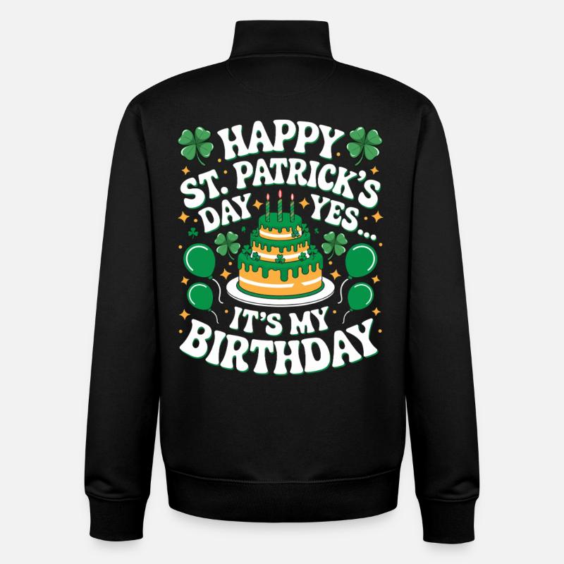 Gâteau d’anniversaire celtique - Sweat zippé unisexe en coton bio Stanley/Stella - noir