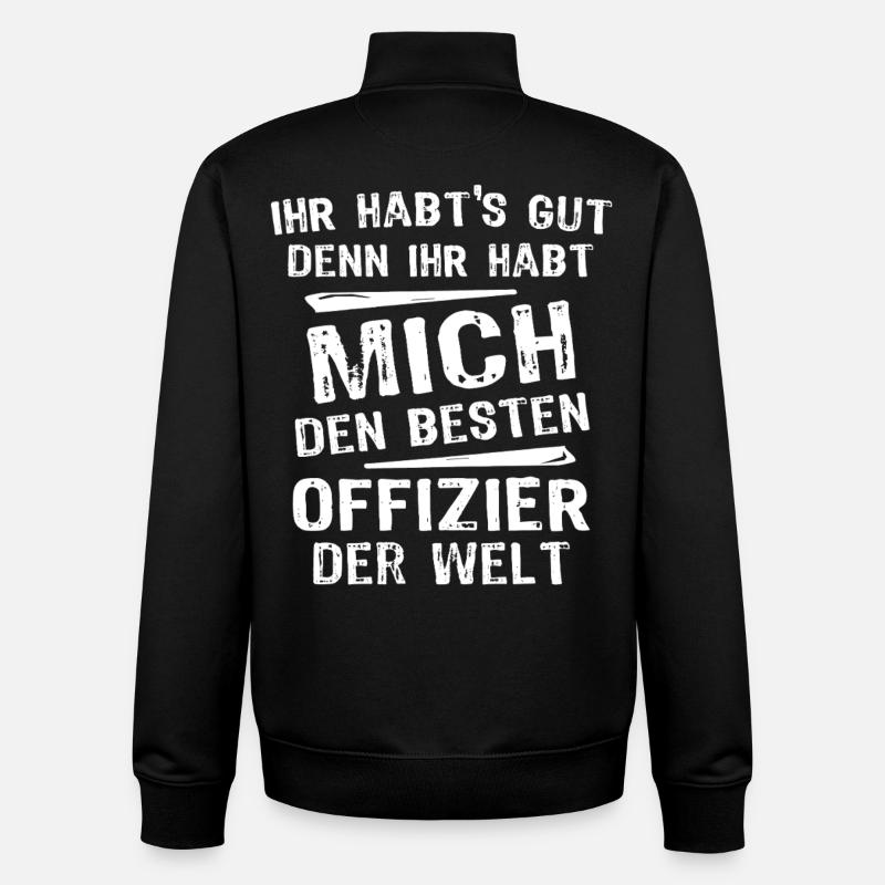 Officier - Sweat zippé unisexe en coton bio Stanley/Stella - noir