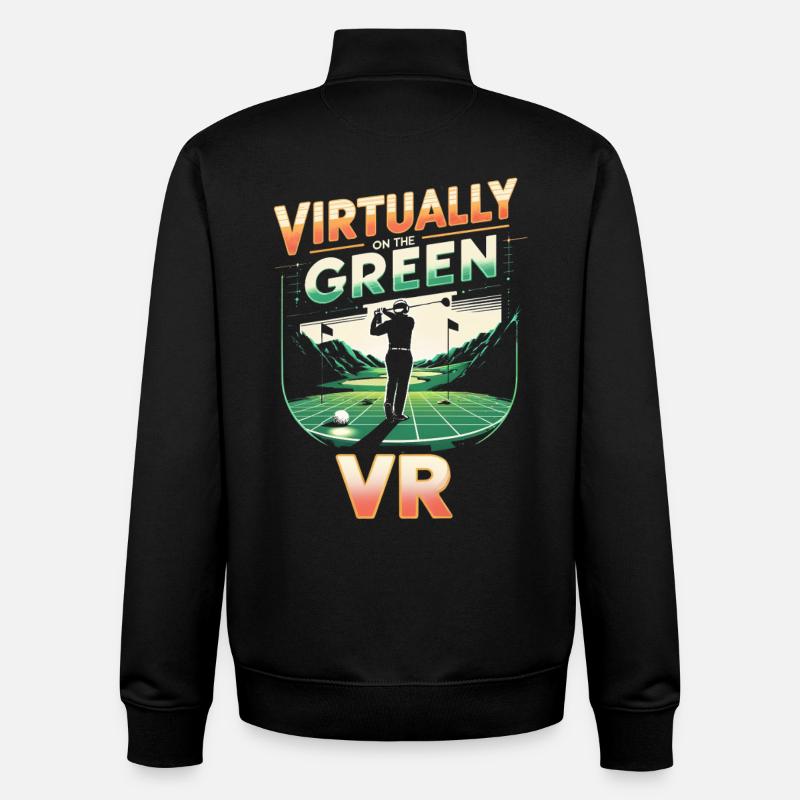 Simulateur de golf - Sweat zippé unisexe en coton bio Stanley/Stella - noir