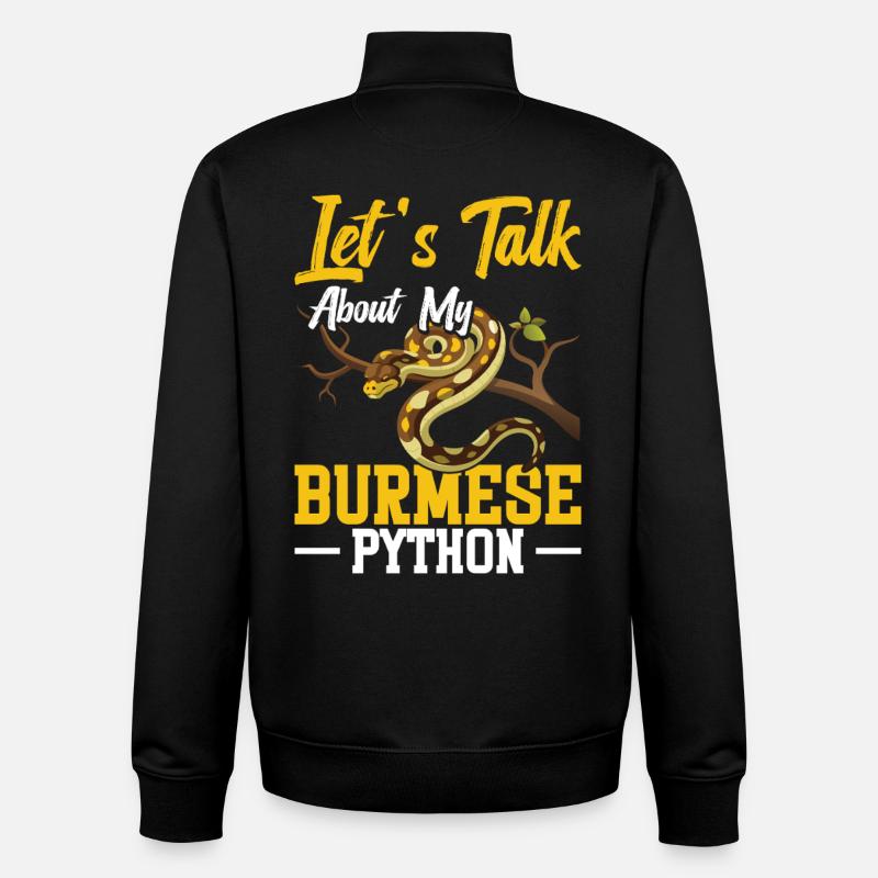 Burmesischer Python-Besitzer Schlangenterrarium Hide Python - Unisex Organic Zip Sweatshirt von Stanley/Stella - Schwarz