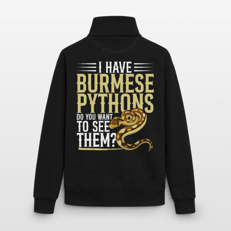 Python birman Hde Serpent en peluche reptile Sweat zippé unisexe en coton bio Stanley/Stella