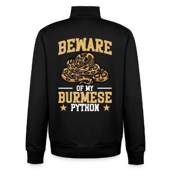 Burmesischer Python-Plüschschlangenliebhaber Reptilien-Burmeser - Unisex Organic Zip Sweatshirt von Stanley/Stella - Schwarz - Hinten - AI Model Male 185 light (185cm)