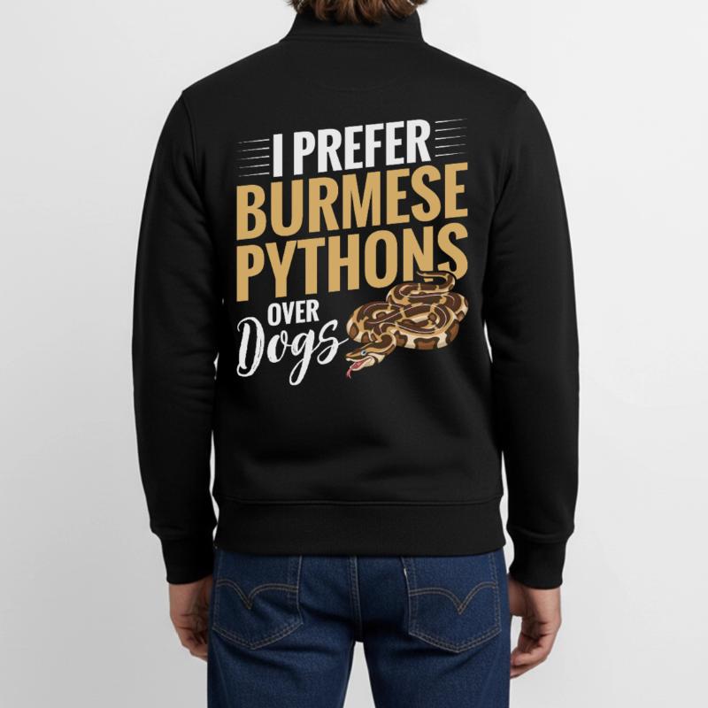  Burmese Python Stuff Reptile Foos Snake Owner Unisex Organic Zip Sweatshirt by Stanley/Stella