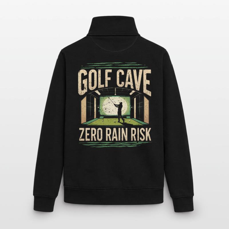 Golf Simulator Golf Cave Zero Rain Risk Unisex Organic Zip Sweatshirt by Stanley/Stella