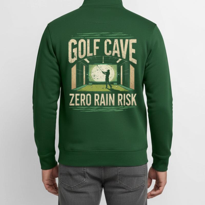 Golfsimulator Golf Cave Zero Rain Risk Unisex Organic Zip Sweatshirt von Stanley/Stella