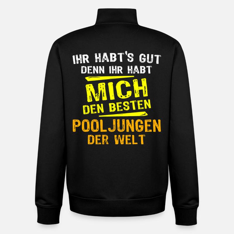 Cadeau de garçon de piscine - Sweat zippé unisexe en coton bio Stanley/Stella - noir