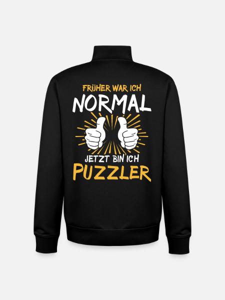 Puzzler Saying - Unisex Organic Zip Sweatshirt by Stanley/Stella - black