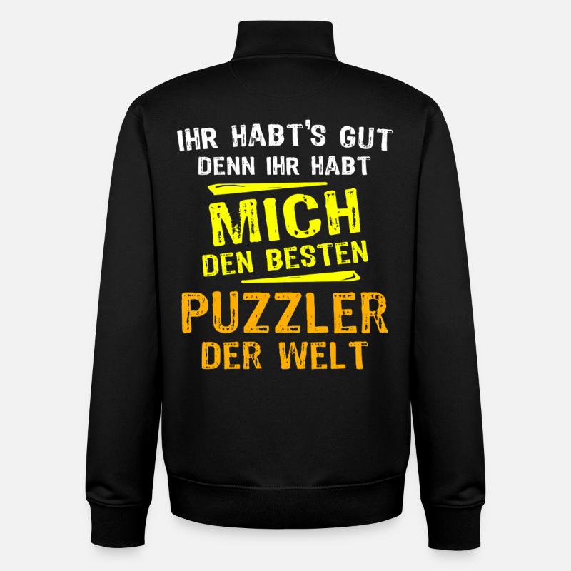 Puzzler Gift - Unisex Organic Zip Sweatshirt by Stanley/Stella - black