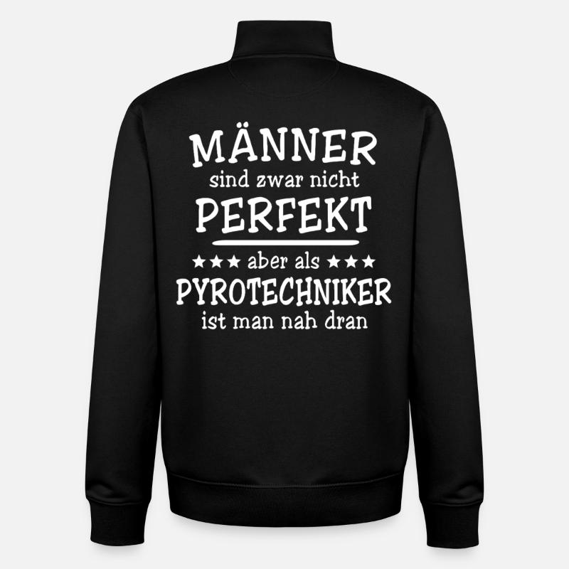 Pyrotechniciens - Sweat zippé unisexe en coton bio Stanley/Stella - noir