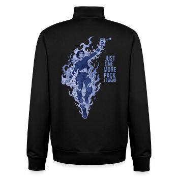Nur noch ein Pack, ich schwöre, Sammelkartensammler - Unisex Organic Zip Sweatshirt von Stanley/Stella - Schwarz - Hinten - AI Model Male 185 light (185cm)