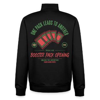 One Pack Leads To Another Booster Pack Opening - Unisex Organic Zip Sweatshirt by Stanley/Stella - black - Back - AI Model Male 185 light (185cm)