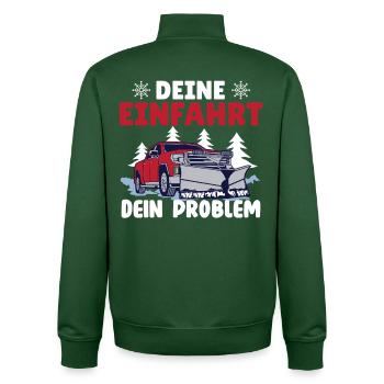 Schneepflugfahrer DEINE EINFAHRT DEIN PROBLEM - Unisex Organic Zip Sweatshirt von Stanley/Stella - Flaschengrün - Hinten - AI Model Male 185 dark (185cm)