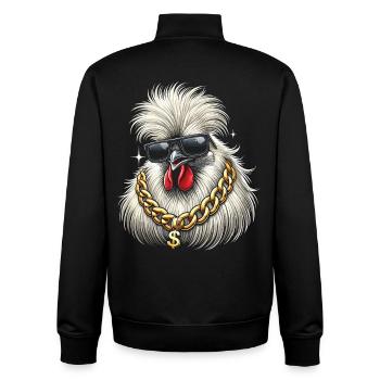 Silk Chicken - Unisex Organic Zip Sweatshirt by Stanley/Stella - black - Back - AI Model Male 185 light (185cm)