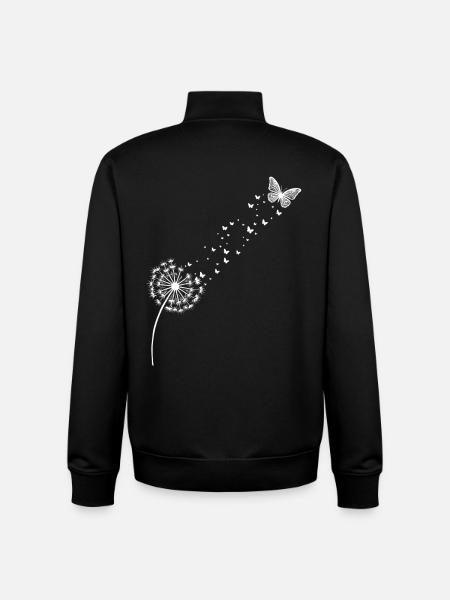 Dandelion – Freedom in the Wind - Unisex Organic Zip Sweatshirt by Stanley/Stella - black