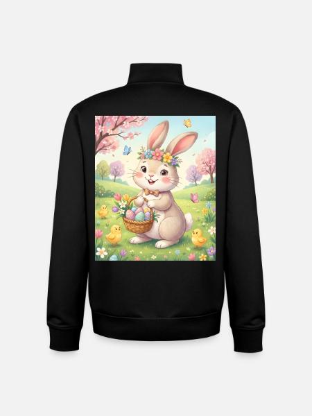 Easter Bunny - Unisex Organic Zip Sweatshirt by Stanley/Stella - black