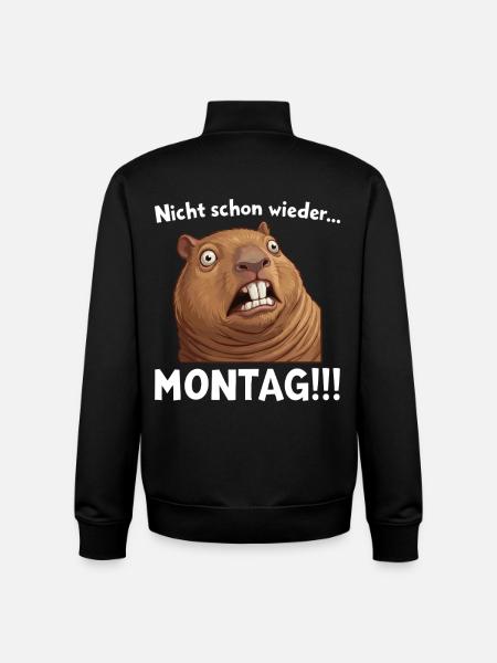 Capybara saying: Not Monday again! - Unisex Organic Zip Sweatshirt by Stanley/Stella - black