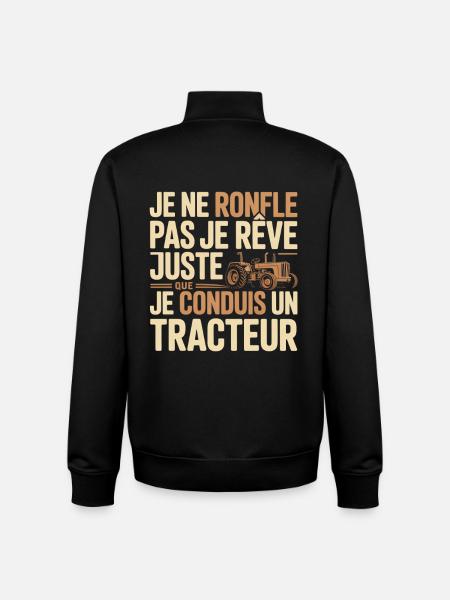 Tractor dream, proud driving - Unisex Organic Zip Sweatshirt by Stanley/Stella - black
