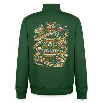Vikings scandinaves - Sweat zippé unisexe en coton bio Stanley/Stella - vert bouteille - Dos - AI Model Male 185 dark (185cm)