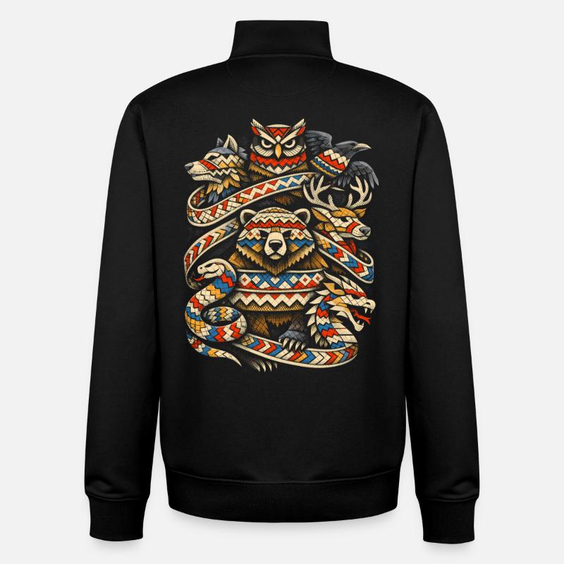 Vikings scandinaves - Sweat zippé unisexe en coton bio Stanley/Stella - noir