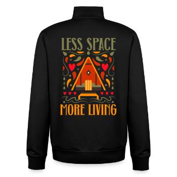 Tiny House Less Space More Living - Unisex Organic Zip Sweatshirt by Stanley/Stella - black - Back - AI Model Male 185 light (185cm)