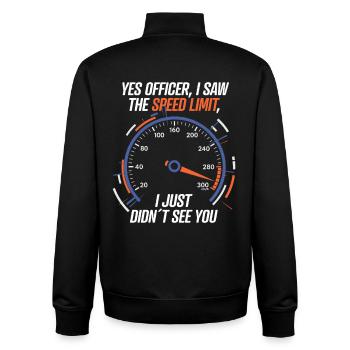 Yes Officer I Saw the Speed Limit – Car Racing - Unisex Organic Zip Sweatshirt von Stanley/Stella - Schwarz - Hinten - AI Model Male 185 light (185cm)