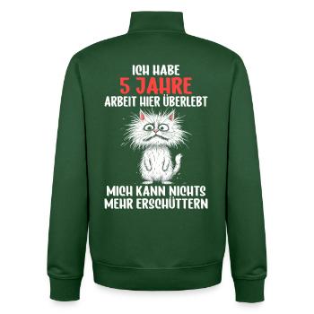 5 Jähriges Firmenjubiläum Dienstjubiläum Arbeit - Unisex Organic Zip Sweatshirt von Stanley/Stella - Flaschengrün - Hinten - AI Model Male 185 dark (185cm)