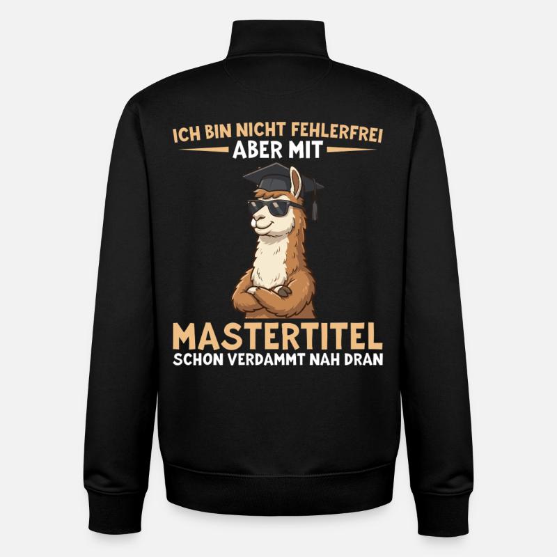 Mastertitel Lama: Fast fehlerfrei zum Abschluss - Unisex Organic Zip Sweatshirt von Stanley/Stella - Schwarz