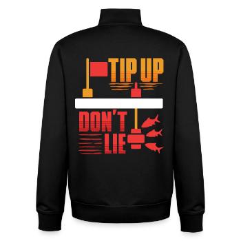 Eisangeln Tip Up Don't Lie - Unisex Organic Zip Sweatshirt von Stanley/Stella - Schwarz - Hinten - AI Model Male 185 light (185cm)