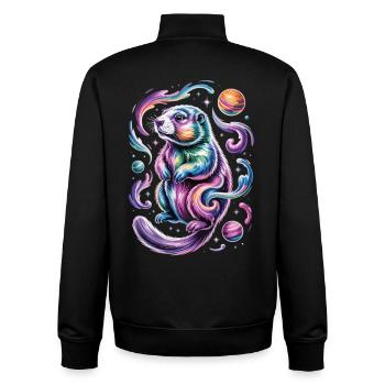 Otter Weltraum Shirt – Planet und Sterne - Unisex Organic Zip Sweatshirt von Stanley/Stella - Schwarz - Hinten - AI Model Male 185 light (185cm)