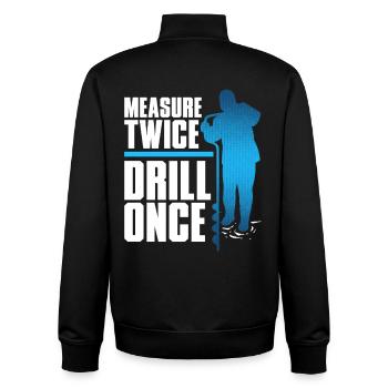 Eisangeln Measure Twice Drill Once - Unisex Organic Zip Sweatshirt von Stanley/Stella - Schwarz - Hinten - AI Model Male 185 light (185cm)