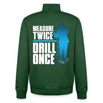 Eisangeln Measure Twice Drill Once - Unisex Organic Zip Sweatshirt by Stanley/Stella - bottle green - Back - AI Model Male 185 dark (185cm)