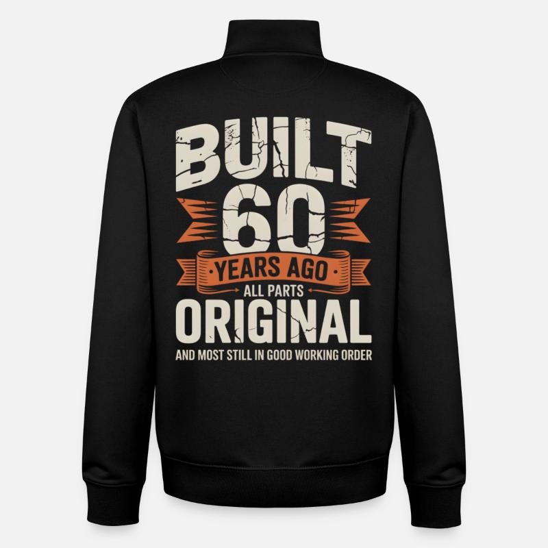 60e anniversaire Vintage Toutes les pièces originales - Sweat zippé unisexe en coton bio Stanley/Stella - noir
