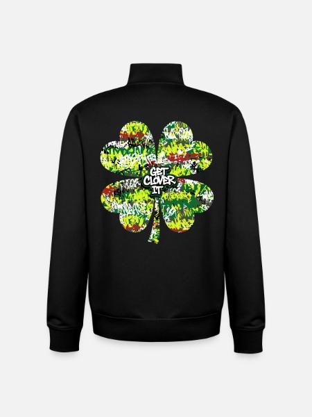 Graffiti Shamrock - Sweat zippé unisexe en coton bio Stanley/Stella - noir